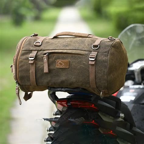 35l Motorcycle Seat Saddle Bag Tail Bag Canvas Backpack Motorcycle