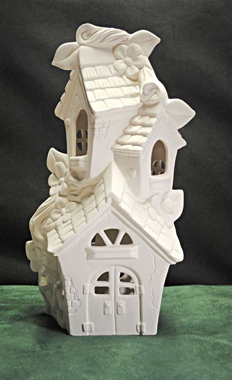 Large Fairy House In Ceramic Bisque Multi Story Fairy Etsy