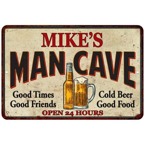 Mikes Man Cave Metal Sign Wall Decor T 8x12 208120011108 Walmart