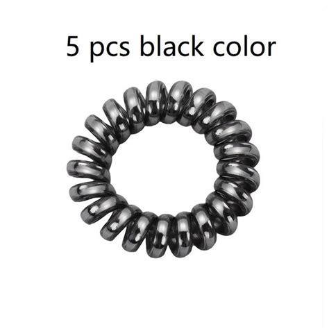 5 Pcs Multicolor Elastic Hair Bands Spiral Shape Ponytail Hair Ties Gum