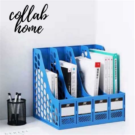 Ch Desk File Organizersturdy Magazine File Holder 4 Sections Plastic