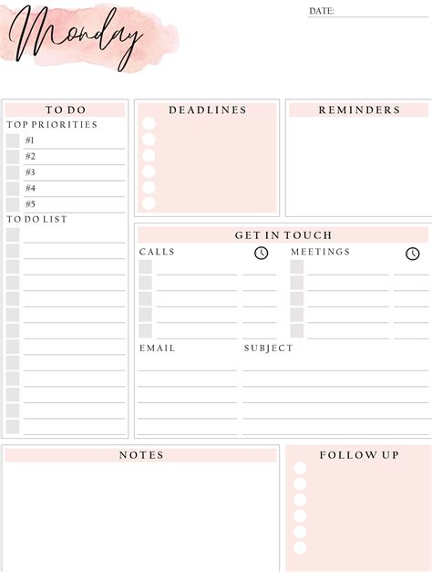Planner Free To Do Planner Weekly Planner Template Daily Planner