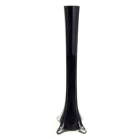 Tall Eiffel Tower Glass Vase Centerpiece 8 Inch Black