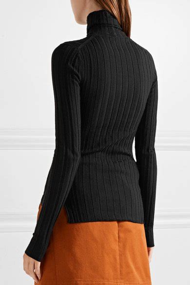 Acne Studios Corina Ribbed Merino Wool Blend Turtleneck Sweater