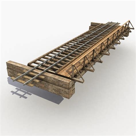 Old Wooden Railway Bridge 3D Model Modelrailroadsupplies