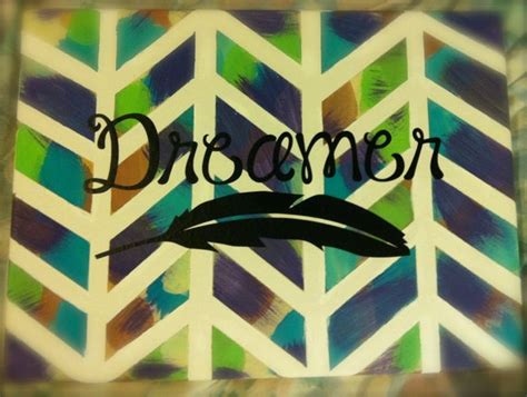 Items Similar To Painted Chevron Dreamer Canvas 11 By 14 On Etsy