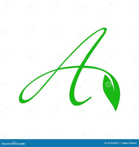 Charming Logo Design Initial A Leaf Stock Vector Illustration Of