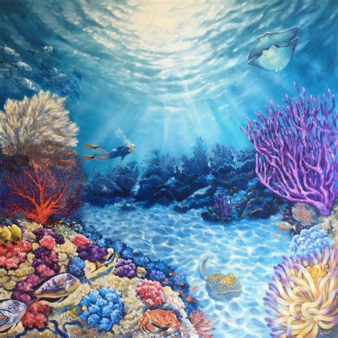 Kingdom Of Neptune Underwater Paradise By Irina Redine Paintings