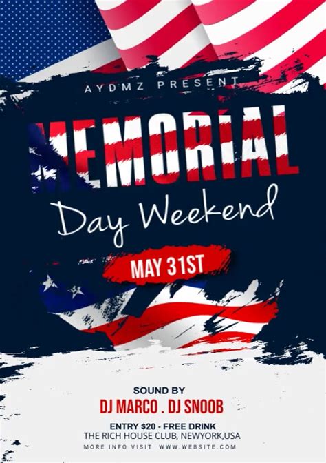Memorial Day Celebration Flyer Template Postermywall