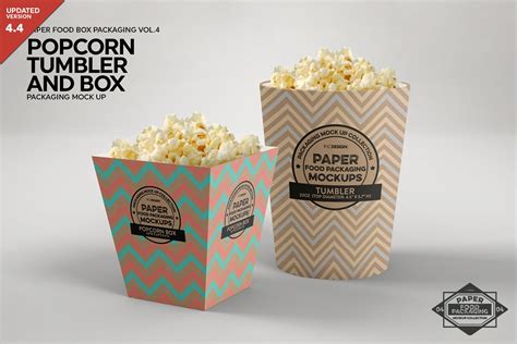 Popcorn Containers Packaging Mockup Creative Photoshop Templates