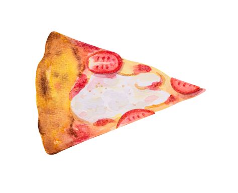 Free Margarita Pizza Slice Hand Drawn Watercolor 22555506 Png With