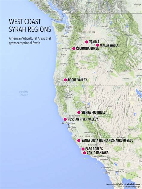 Treasure Map Of West Coast Syrah Wine Folly Washington