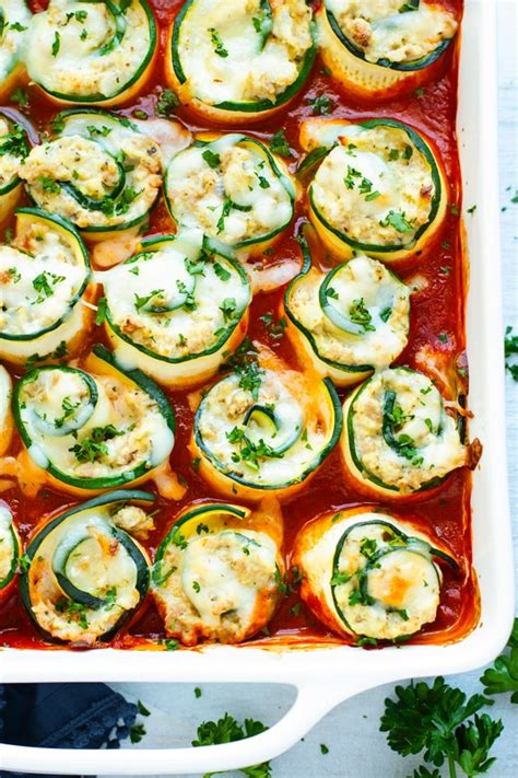 Zucchini Lasagna Roll Ups Delicious Food Yummy Cuisine Recipes