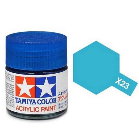 Tamiya Acrylic Paint X 23 Clear Blue Gloss 23ml 81023 De Heilige Koe