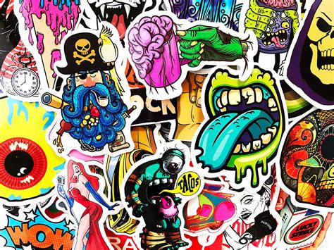 25 Random Pop Art Graffiti Cool Stickers Dope Decals For