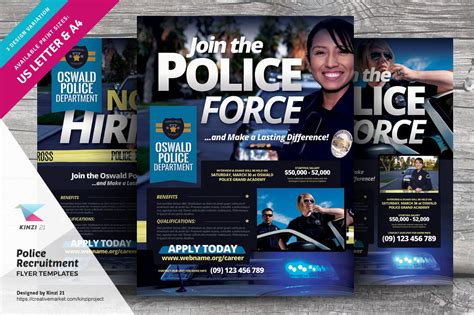 Police Recruitment Flyer Templates Flyer Templates Creative Market