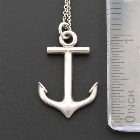 Tiffany And Co Sterling Silver Anchor Pendant Necklace Ebth
