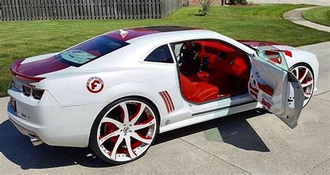 Ace 1 Exclusiveriders White And Red Chevy Camaro On 26s Forgiatos