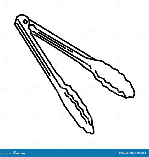 Tongs Icon Doodle Hand Drawn Or Outline Icon Style Stock Vector