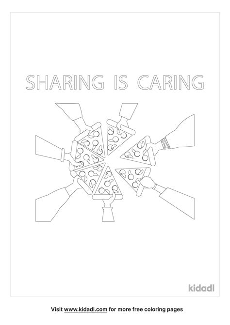 Free Sharing Is Caring Coloring Page Coloring Page Printables Kidadl