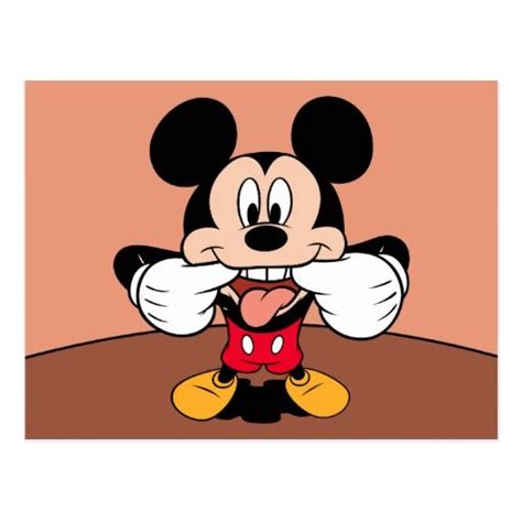 Modern Mickey Sticking Out Tongue Postcard Mickey