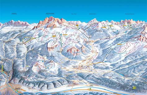 Ski Map Val Di Fiemme And Obereggen Italy