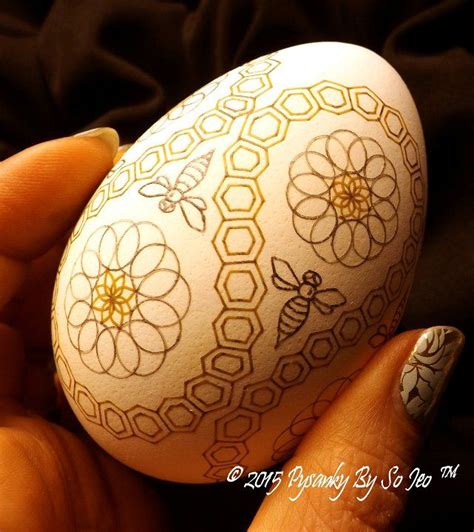 Bees And Honeycomb Ukrainian Easter Egg Pysanky By So Jeo Easter Egg