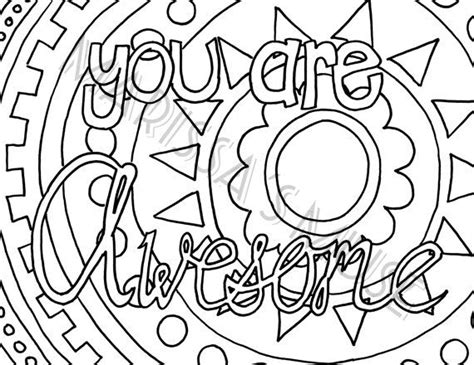 Printable You Are Awesome Coloring Page 85x11 Inch Printable