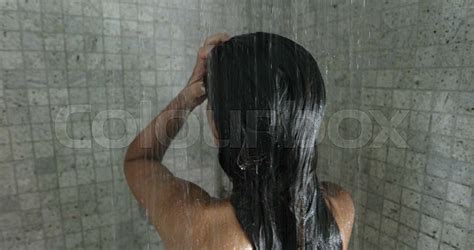 Beauty Care Woman Taking Shower Washing Hair In Bathroom Stock Video Colourbox