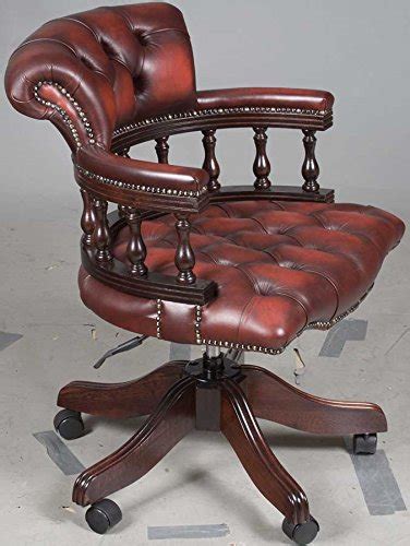 Home › accent chairs › accent office chair leather (51 x 69 x 96cm). Antique Style Leather Office Chair