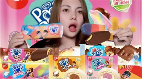 Asmr Paddle Pop Ice Cream Paddle Pop Rainbow Choco Lava Milkie Mochi Ice Cream Youtube