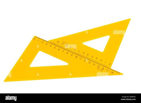 Set Of Yellow Rulers Marked In Centimeters Isolated On White