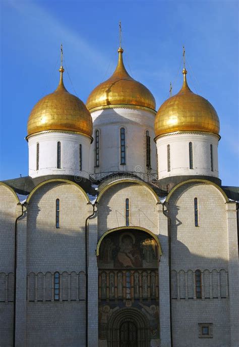 Dormition Church In Moscow Kremlin UNESCO World Heritage Site Stock