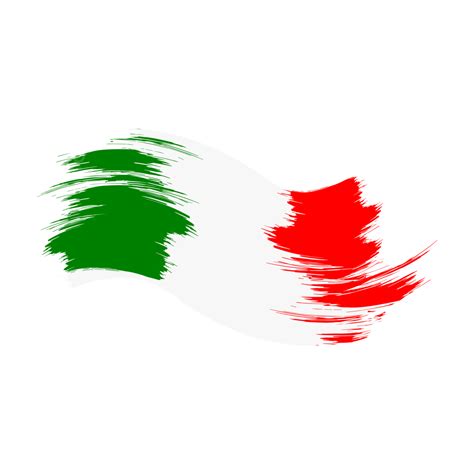 علم إيطاليا فرشاة الطلاء بالألوان المائية خلفية شفافة بابوا نيو غينيا