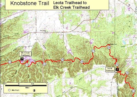 Topographic Map Of Knobstone Trail Between Elk Creek And Leota