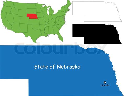 Nebraska Map Stock Vector Colourbox