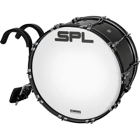 Sound Percussion Labs Birch Marching Bass Drum With Carrier Black 22