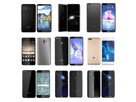 Huawei Smartphone Collection 16 Models Cgtrader
