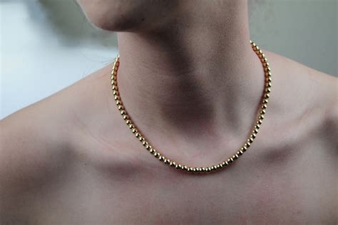 Gold Necklace Gold Filled Necklace 14k Gold Filled Bead Etsy Australia