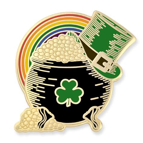 Pinmarts Pot Of Gold Irish Top Hat Rainbow St Patricks Day Enamel