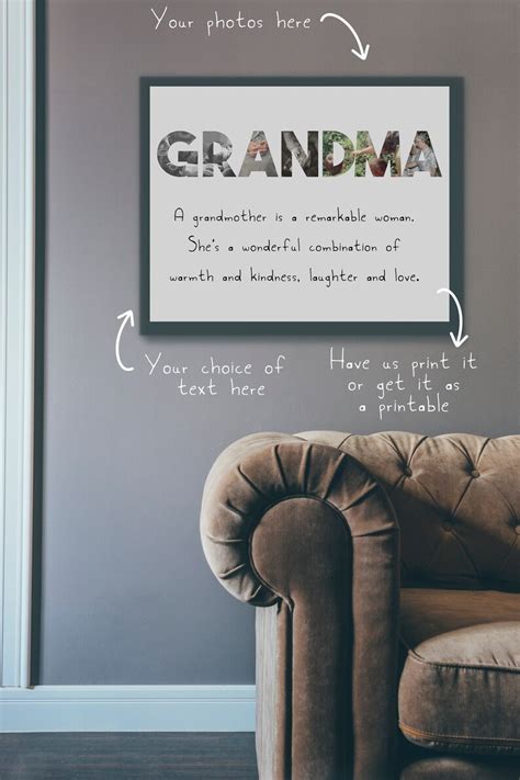 Grandma T Personalized Grandma Photo T Custom Grandma Etsy