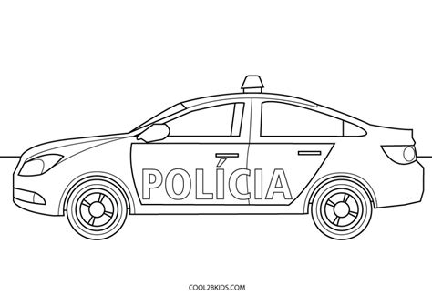 Desenhos de Carro de Polícia Para Colorir Páginas Para Impressão Grátis