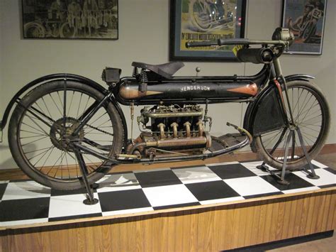 A 1912 henderson was the first motorcycle to break the 100mph mark. 1912 Henderson Four - National Motorcycle Museum