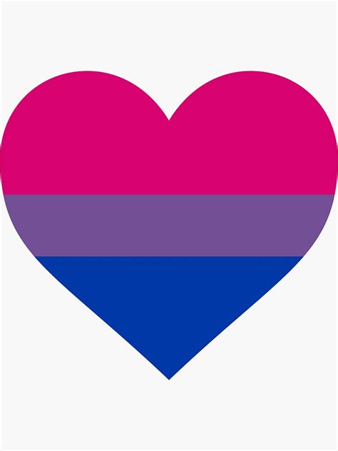 Bisexual Pride Flag Heart Shape Sticker For Sale By Seren0 Redbubble