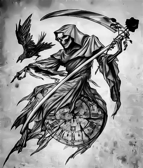 Grim Reaper Flash Tattoo ~ Tattoo Reaper Grim Hand Death Scythe Tattoos