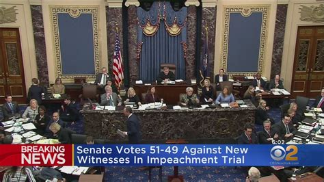 Senate Votes 51 49 Against New Witnesses In Impeachment Trial Youtube