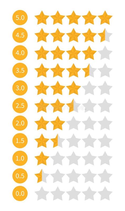 Star Rating Set Vector Isolated Golden And Black Star Shape Stock