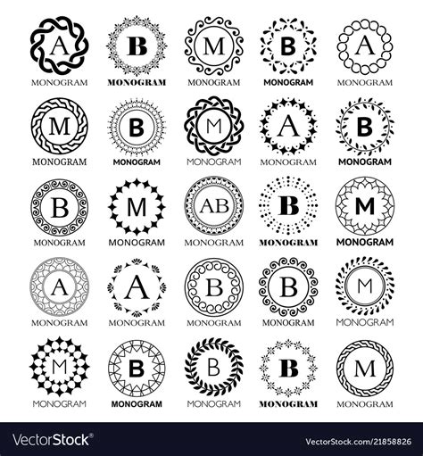 Monogram Template Design Big Set Royalty Free Vector Image