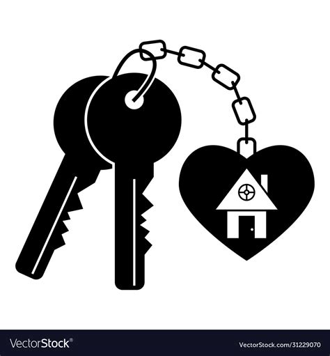 House Keys Black Silhouette Royalty Free Vector Image