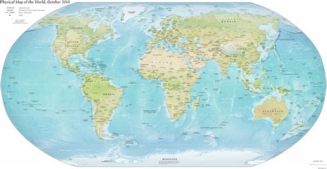 Large Detailed Political Map Of The World With Relief Capitals And